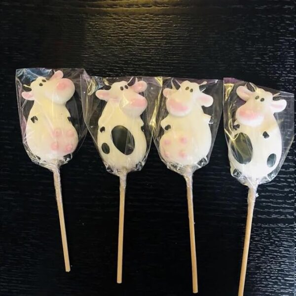 Cow Candy Lollipops - (20g Large) 12 Suckers Individually Wrapped Pops - Great for Cow Party Favors - Farm Candy - Super Cute for Baby Shower Decorations - Barnyard Candy Bags