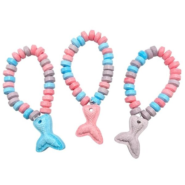 Mermaid Candy - 24 Mermaid Tail Shaped Candy Bracelets Individually Wrapped Bulk - Great for Mermaid Party Favors - Little Mermaid Birthday Goodie Bags for Kids - Pinata Fillers