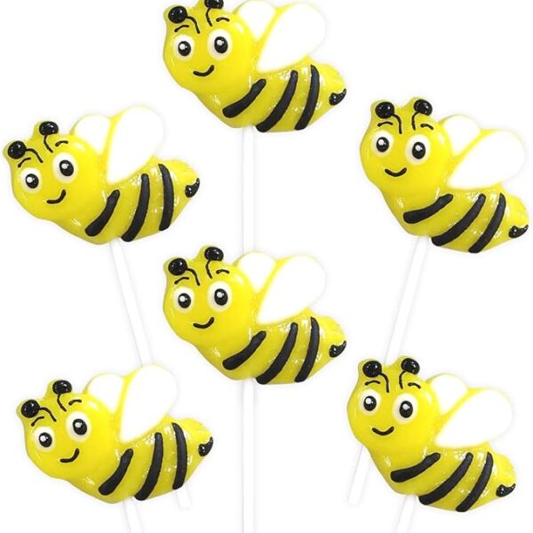 Bee Candy - 24 Lollipops Individually Wrapped - Lemon Flavored Suckers