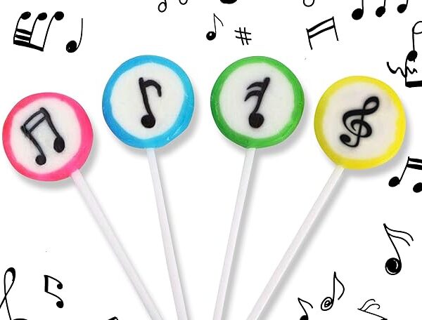 Music Candy Lollipops - 24 Suckers Bulk Individually Wrapped - Music Themed Gifts - Tik Tok Candy - Music Party Favors - Classroom Student Candy Bags - Birthday Candy for Kids