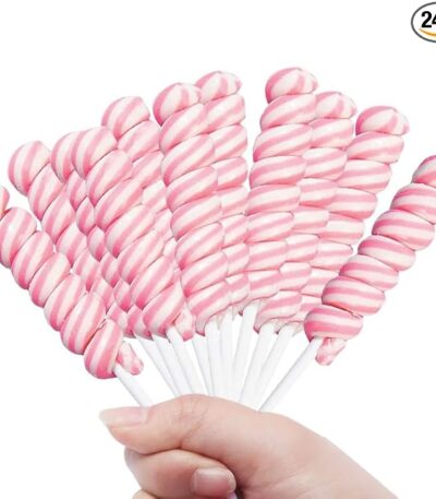 Pink Twisty Lollipops - 24 Unicorn Suckers Individually