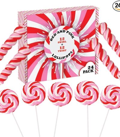 Red Pink and White Lollipops