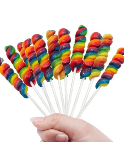 Rainbow Twisty Lollipops