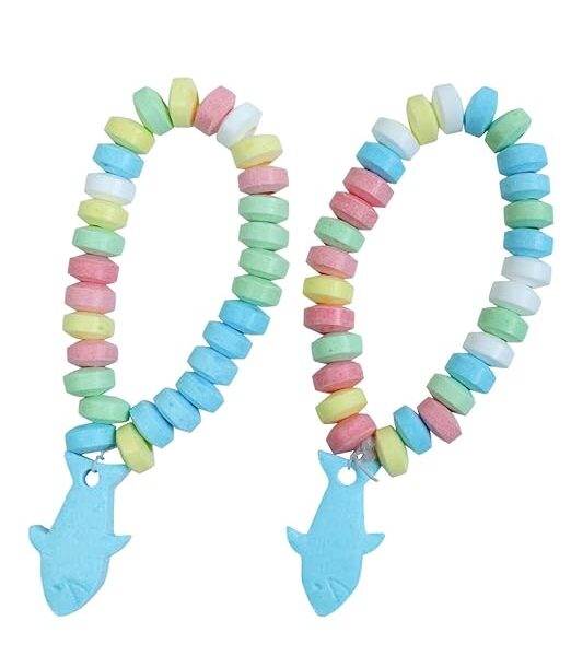Shark Candy - 24 Candy Bracelets Indvidually Wrapped Bulk - Great for Shark Party Favors