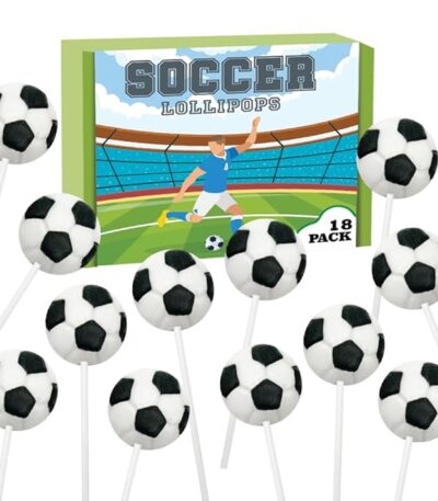 Soccer Candy Lollipops - 18 Count Individually Wrapped Rbbz Party