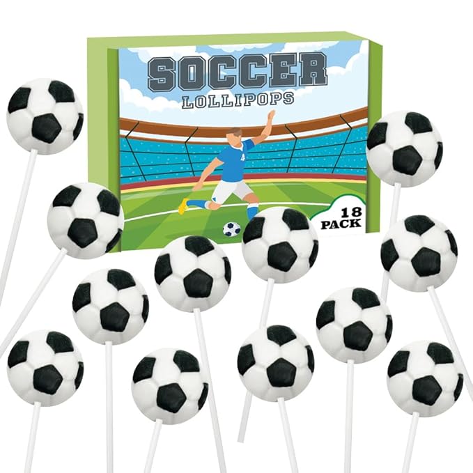 Soccer Candy Lollipops - 18 Count Individually Wrapped Rbbz Party