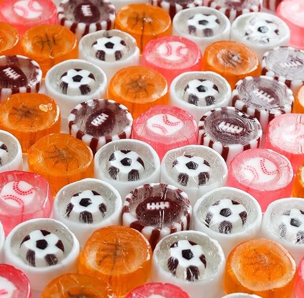 Sports Candy - Hard Candy Mix 8 OZ Resealable Bag of Individually Wrapped Small Candy (approx. 58 pcs) Hard Candies - Great for Sports Party Favors - Snacks for Team - Birthday Favors Party Bags - Office Candy - Yummy Treats for Kids and Adults
