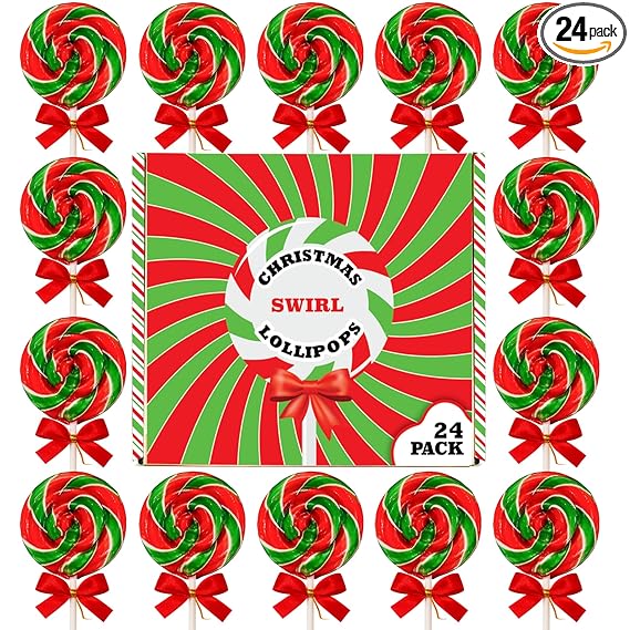 Christmas Lollipops with Red Bow