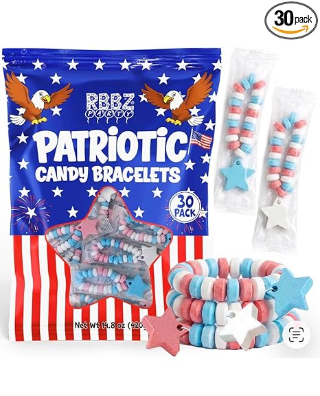 Patriotic Candy Bracelets – 30 Count Bulk Patriotic Candy Bracelets – 30 Count Bulk