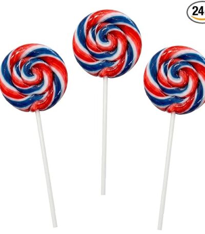 Patriotic Lollipops Bulk 24 Pack
